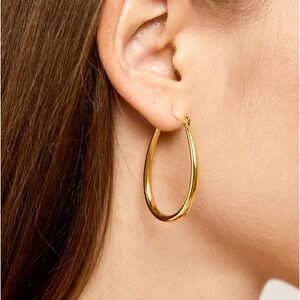 18k Luxury gold plated stainless steel hoop earrings